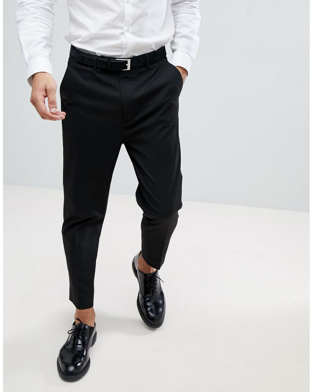 ASOS Tapered Smart Trousers in Black for Men | Lyst