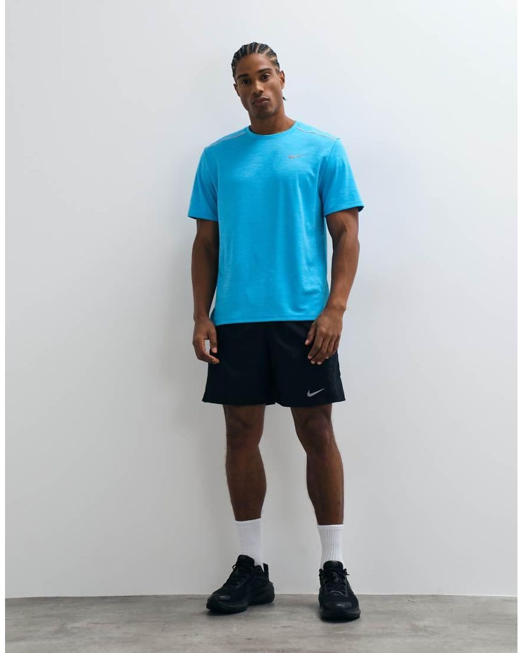 Nike Blue Miler Dri-fit Uv-protection T-shirt for men