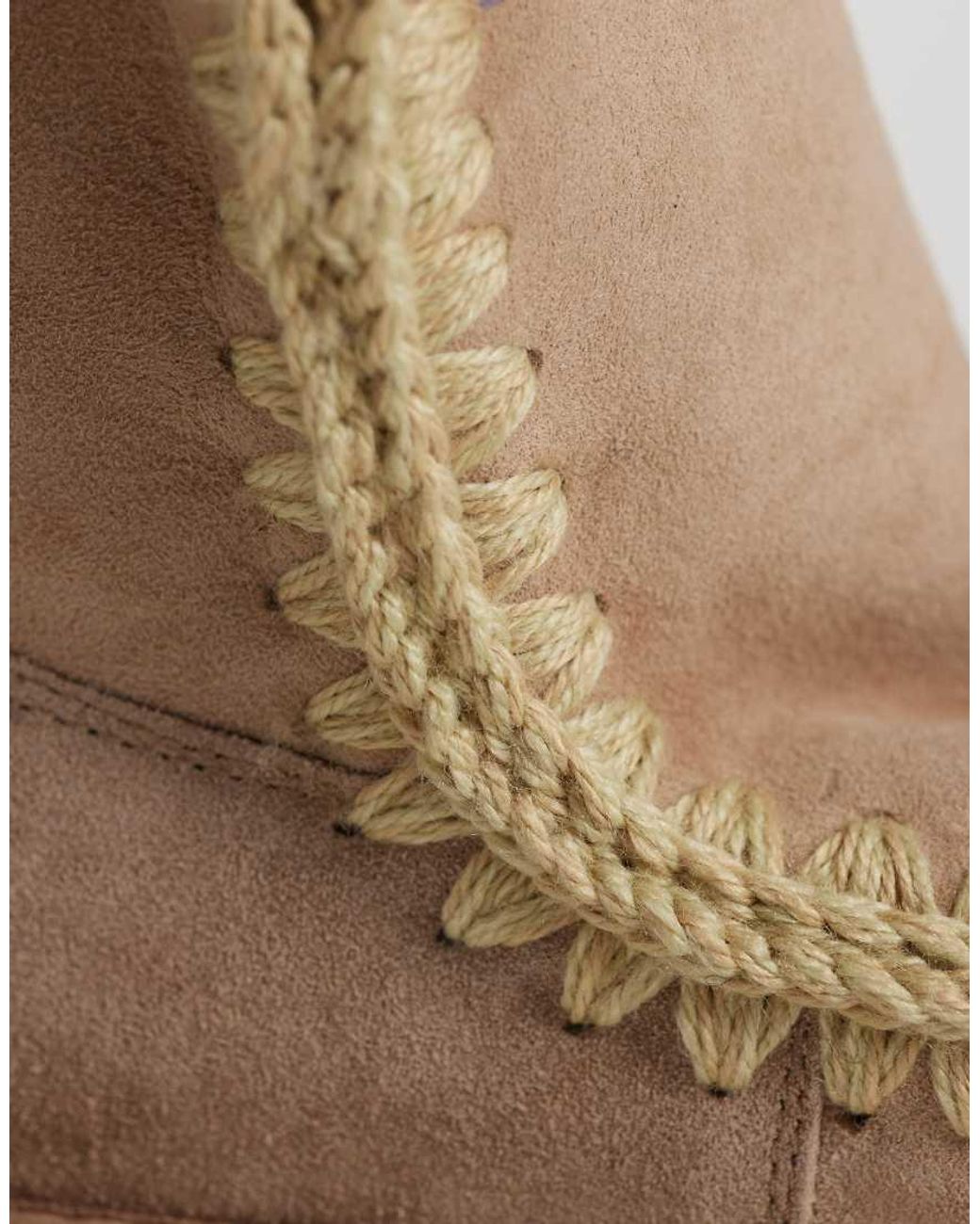 Mou Natural 18 Shearling Lined Platform Bounce Suede Boots