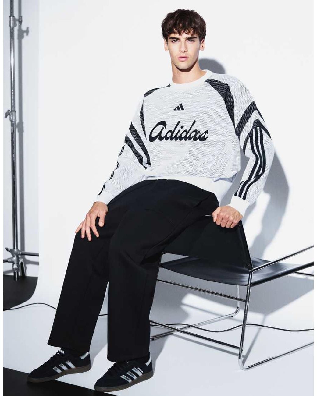 Adidas Originals White Adidas Sportswear Knitted Logo Jumper