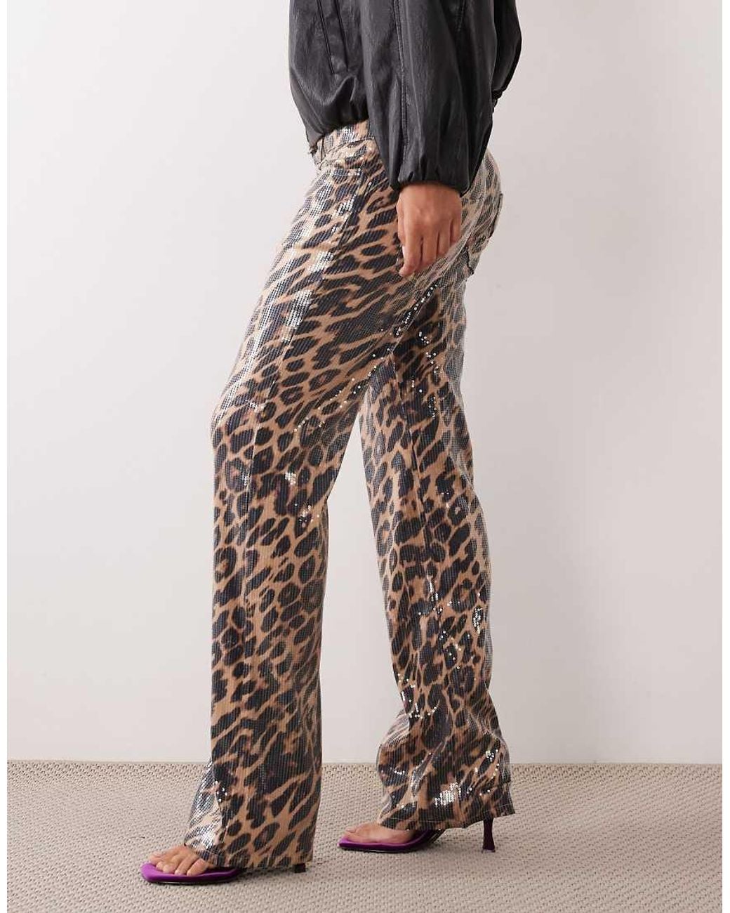 Lioness Multicolor Heartbreaker Lowrise Sequin Straight Leg Trouser