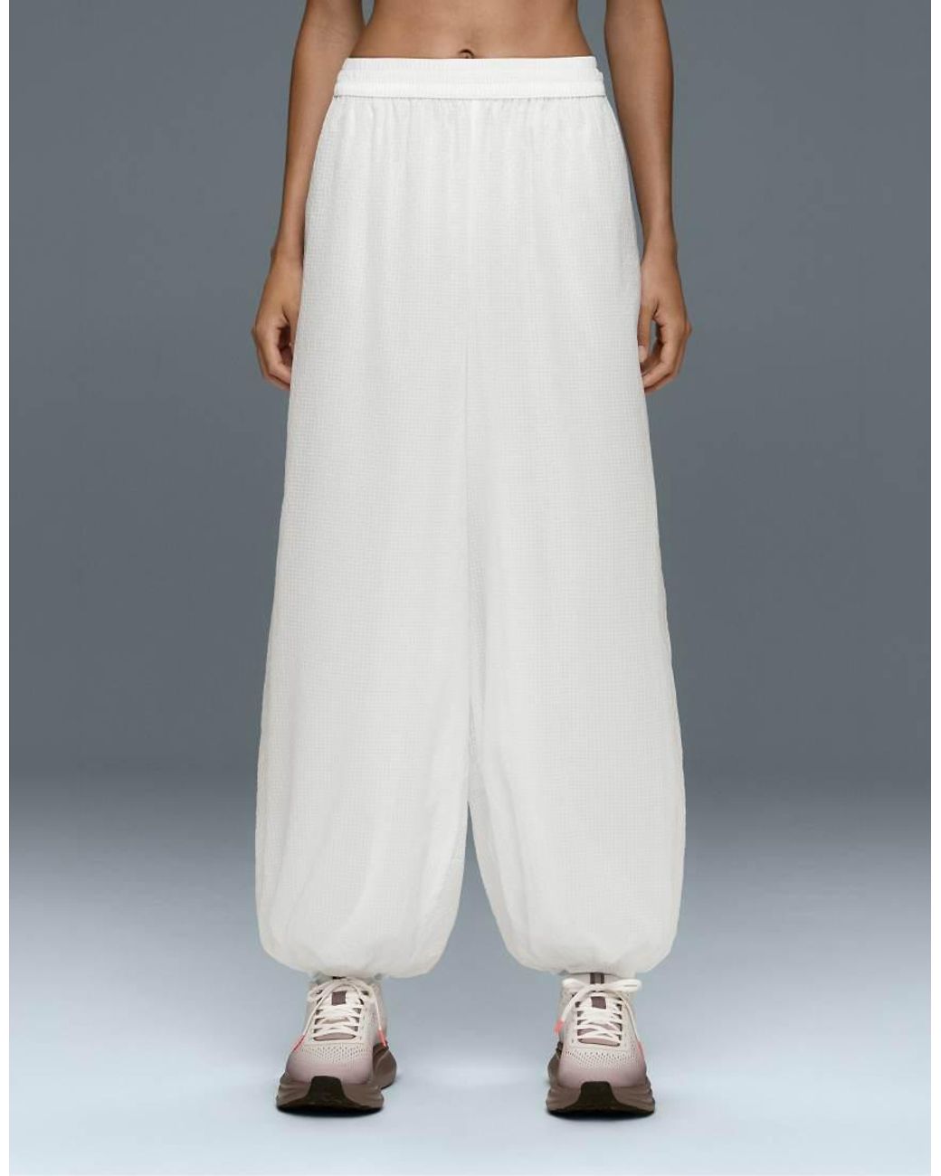 Oysho White Checked Technical Bloomer Trousers