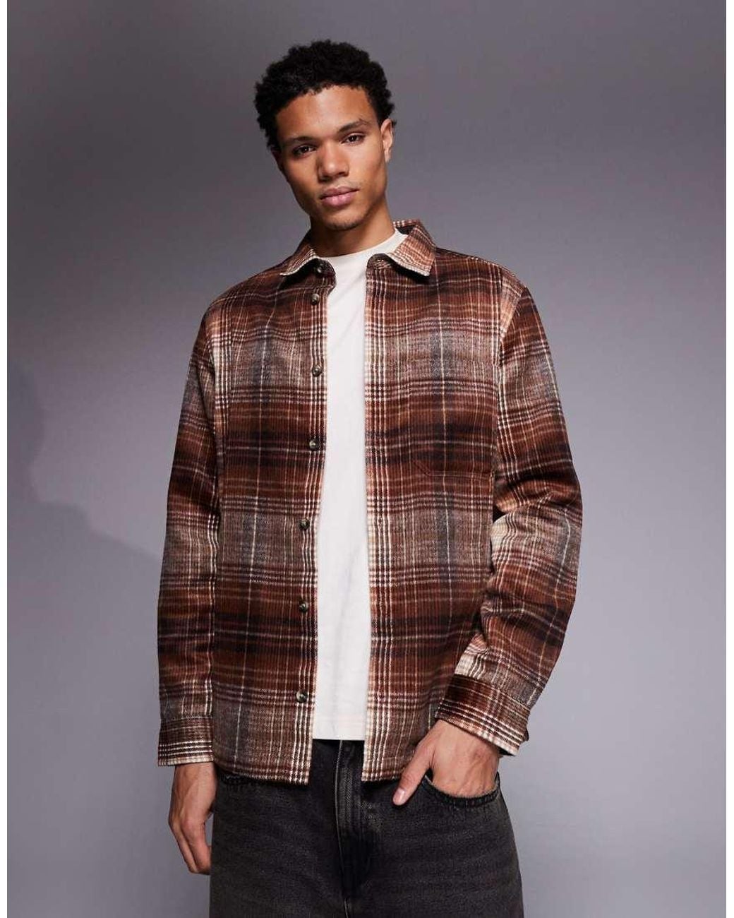 ASOS Brown Overshirt for men