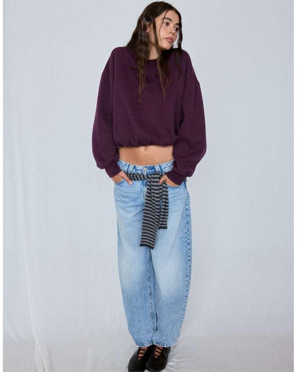 Stradivarius Blue Basic Sweatshirt