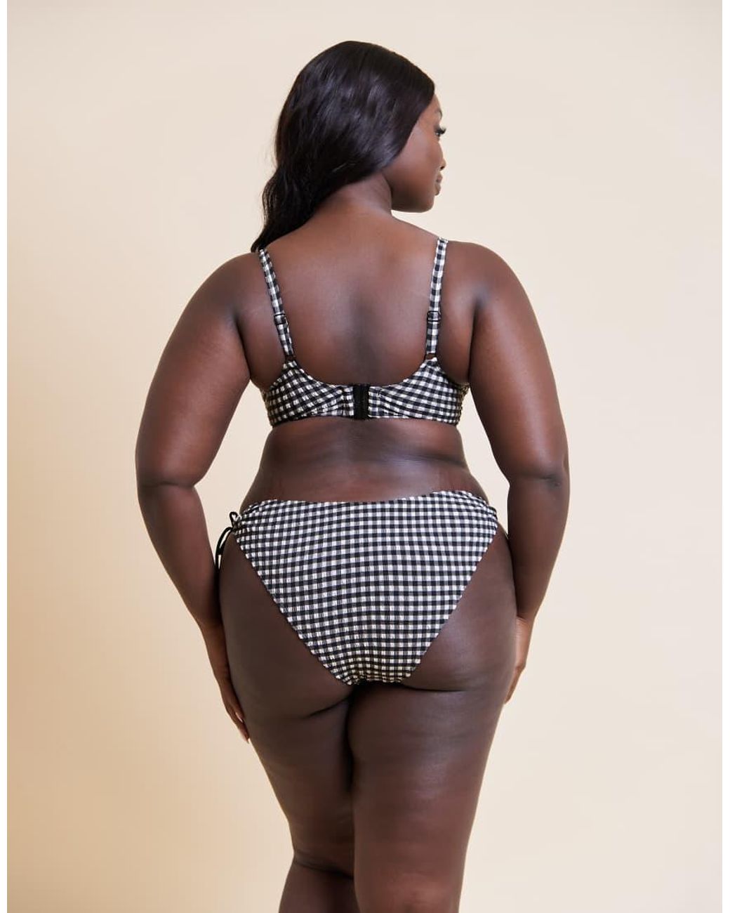 Curvy Kate Natural Holiday Gingham Scooped Balcony Bikini Top
