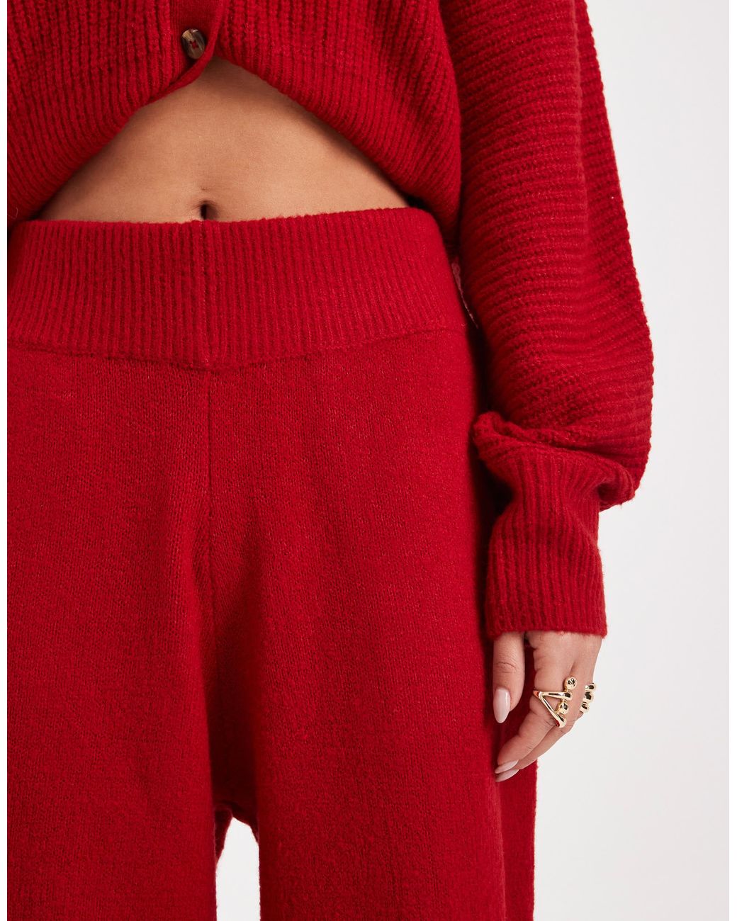 Collusion Red – gestrickte jogginghose
