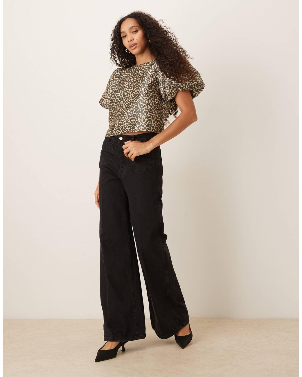 Vila Brown Volume Sleeve Top
