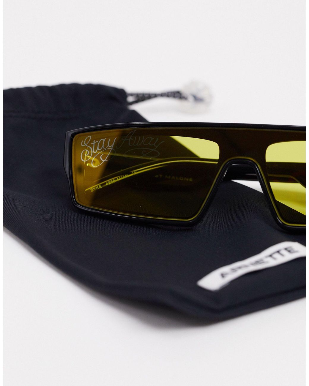 Arnette X Post Malone Black Sunglasses With Yellow Lens for Men