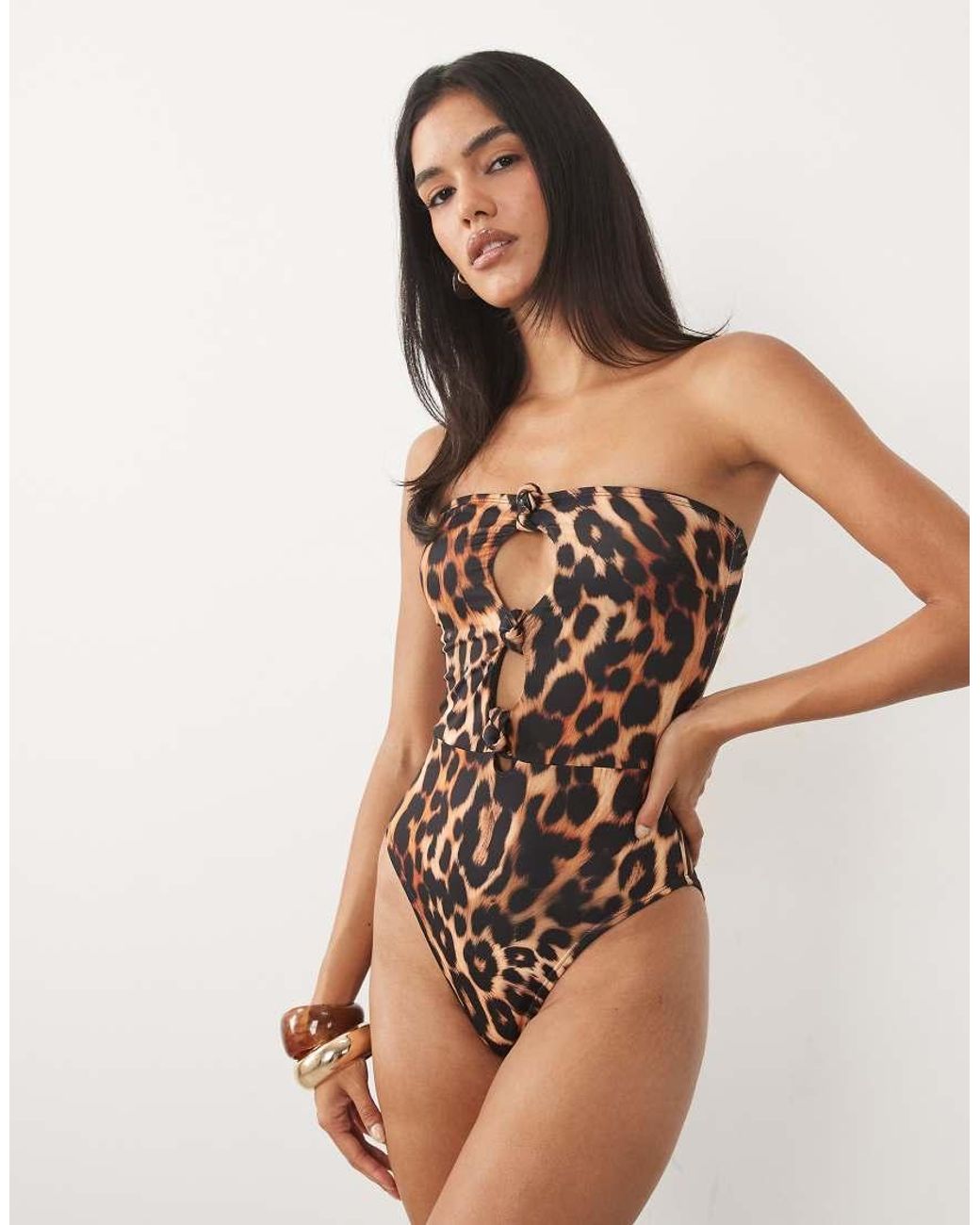 ASOS Multicolor Martina Animal Print Swimsuit