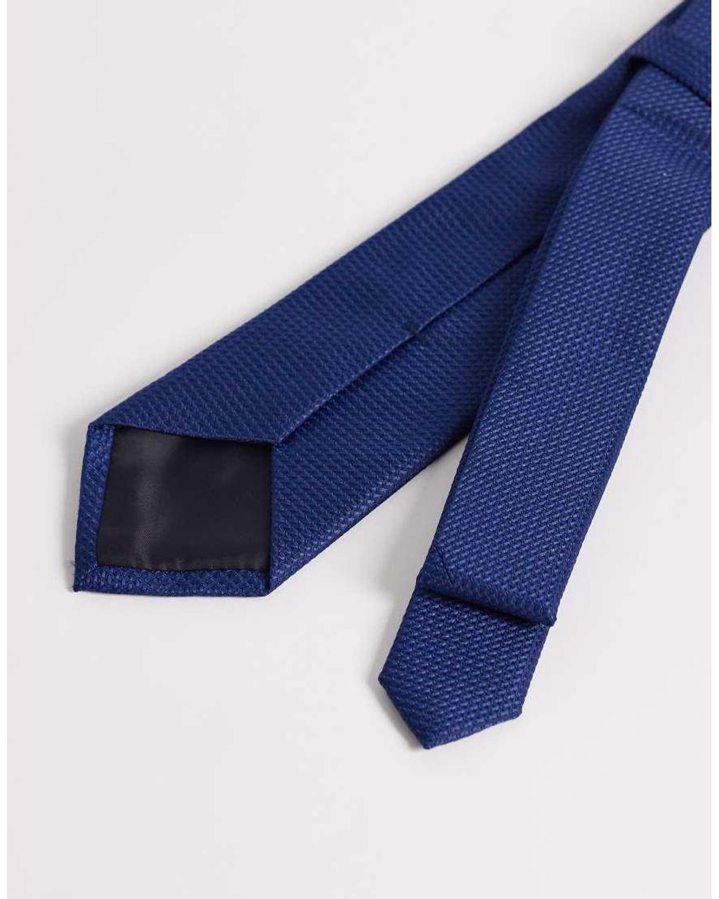 ASOS Blue Textured Tie And Pocket Square for men