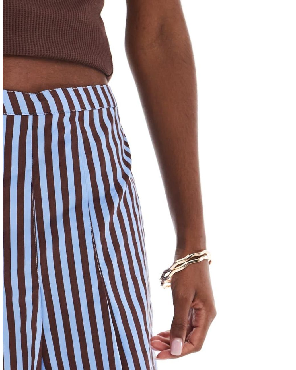 ASOS Blue Pleat Detail Mini Skirt