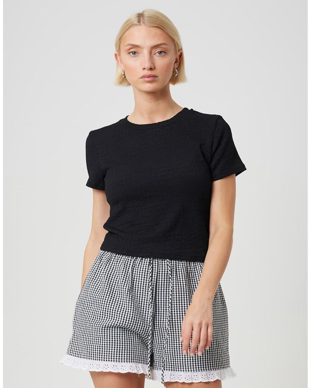 Brave Soul Black Textured Jersey Short Sleeve T-Shirt