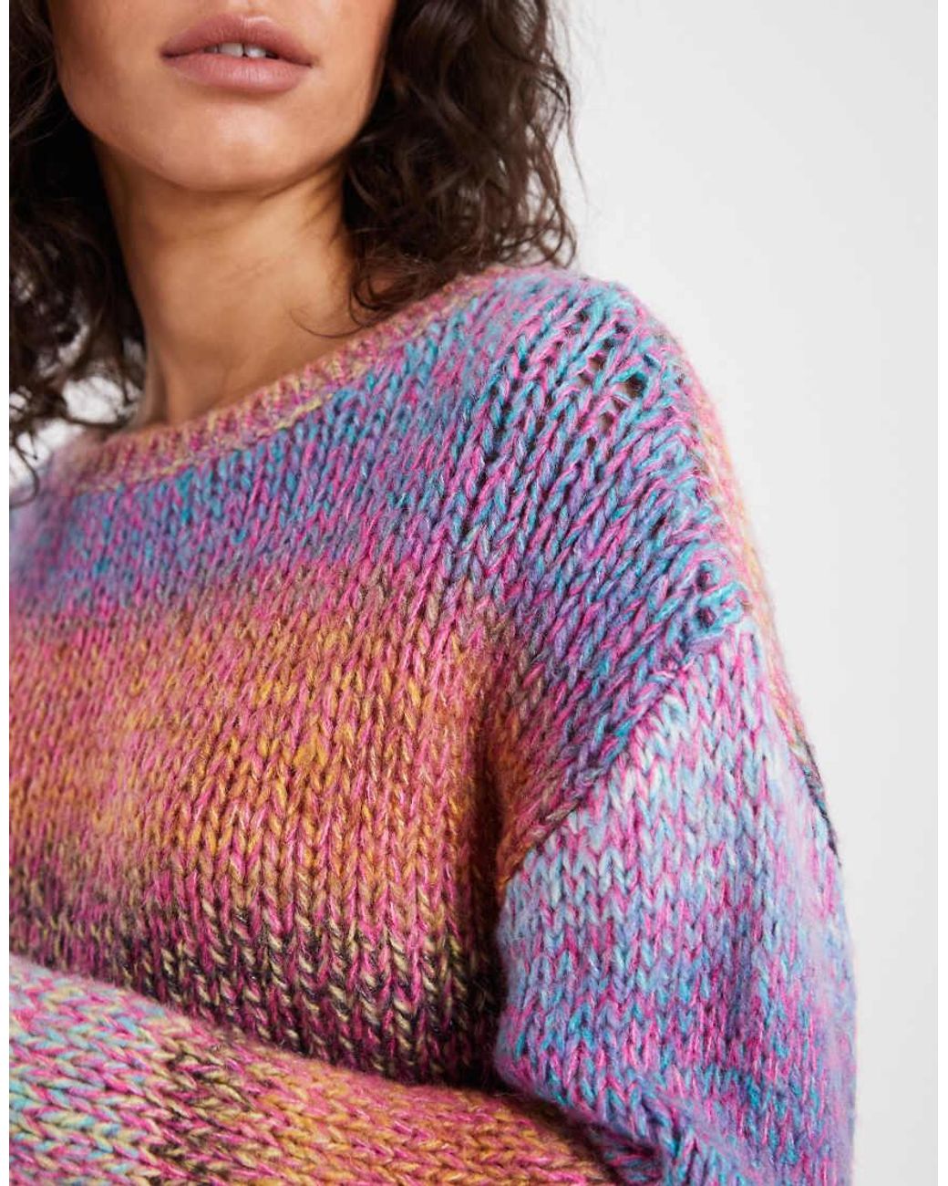 ASOS Purple Knitted Off Shoulder Slouchy Jumper