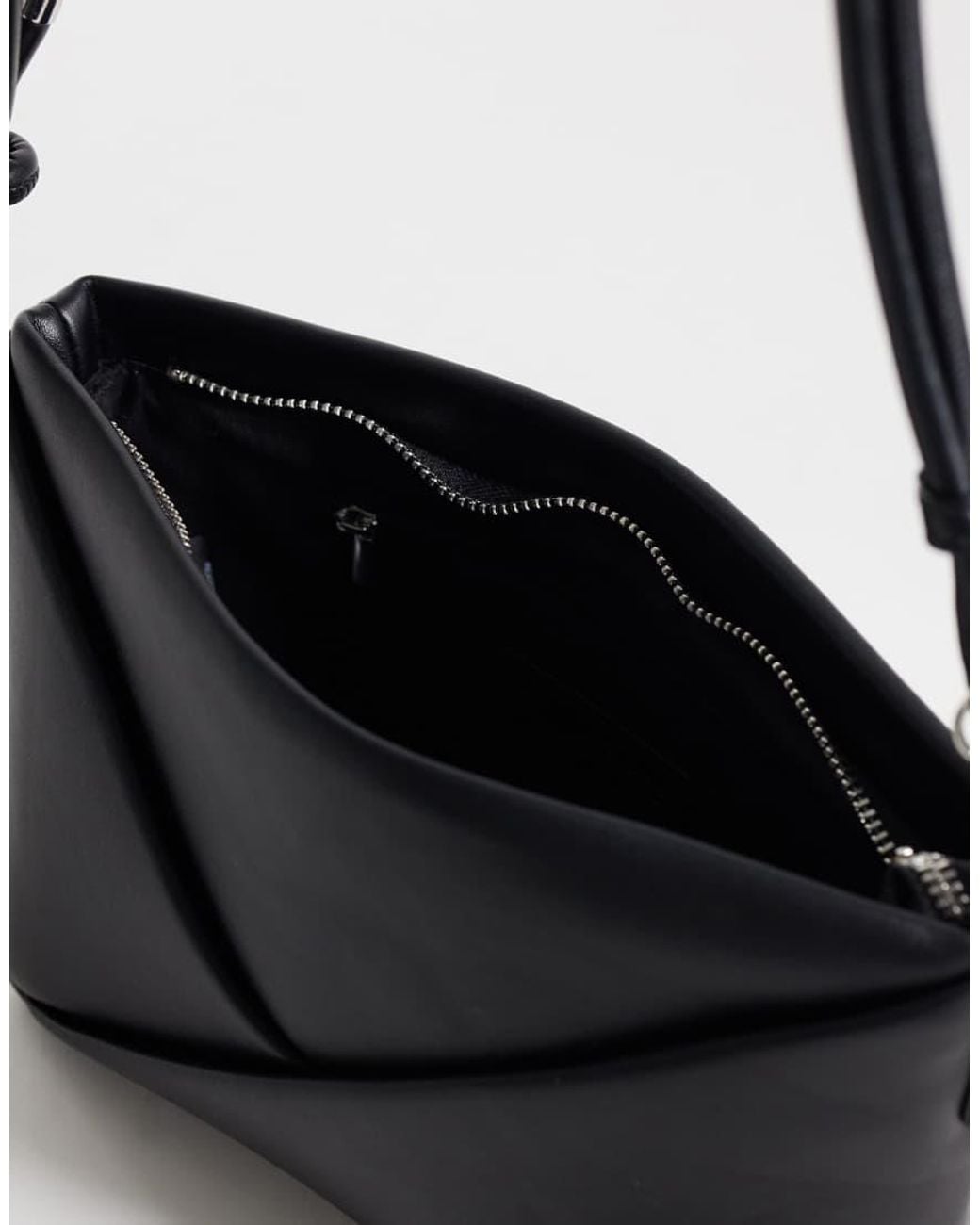 Glamorous Black Folded Detail Cross Body Bag