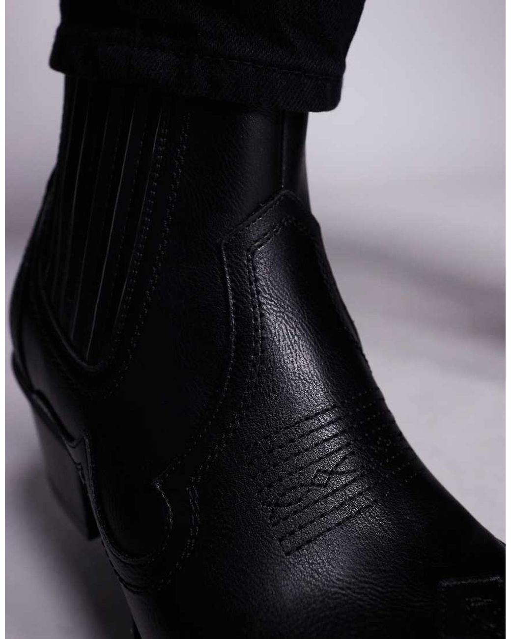 ASOS Black Western Chelsea Boots for men