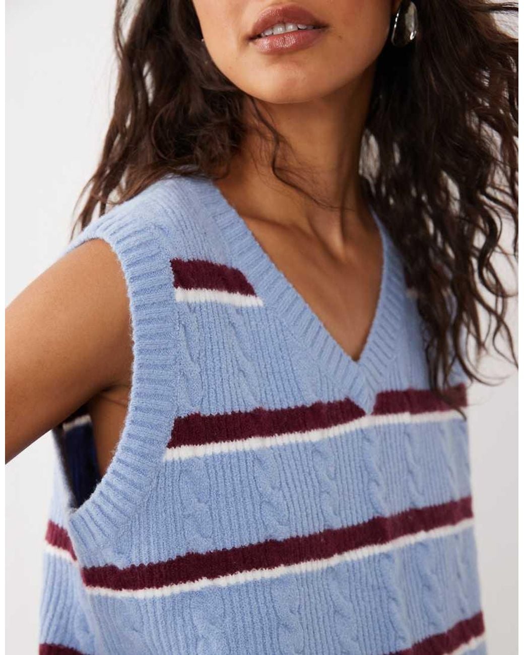 Abercrombie & Fitch Blue Knitted V Neck Vest