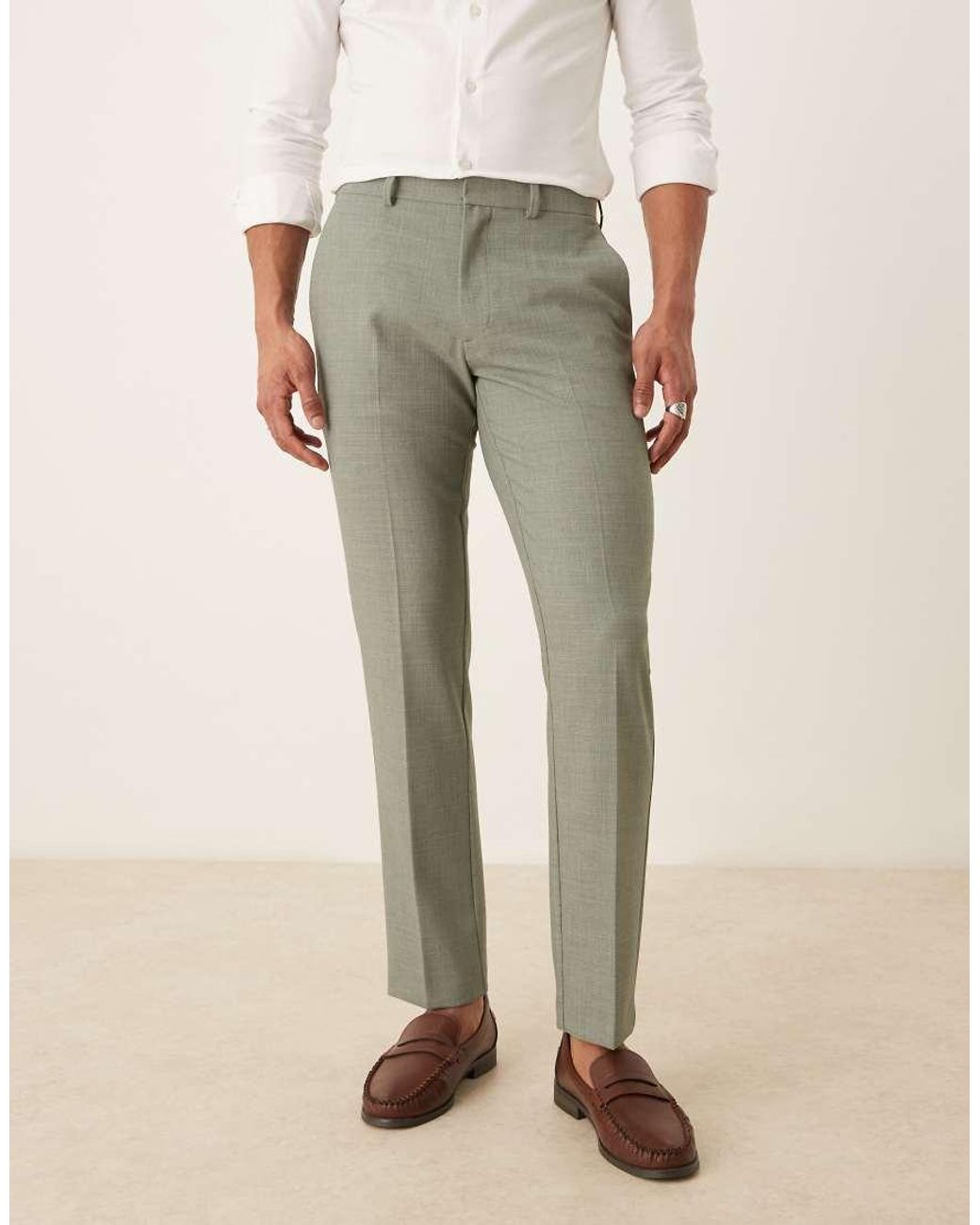 ASOS Natural Skinny Suit Trousers for men