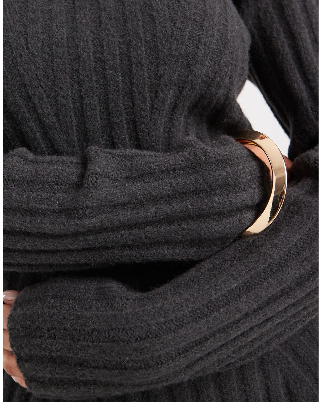 ASOS Black Knitted Structured Mini Dress