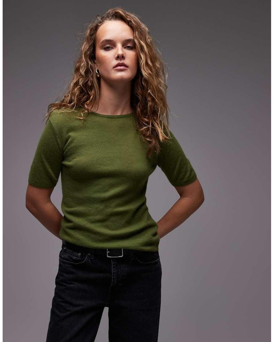 ARKET Green Fine Knit Top