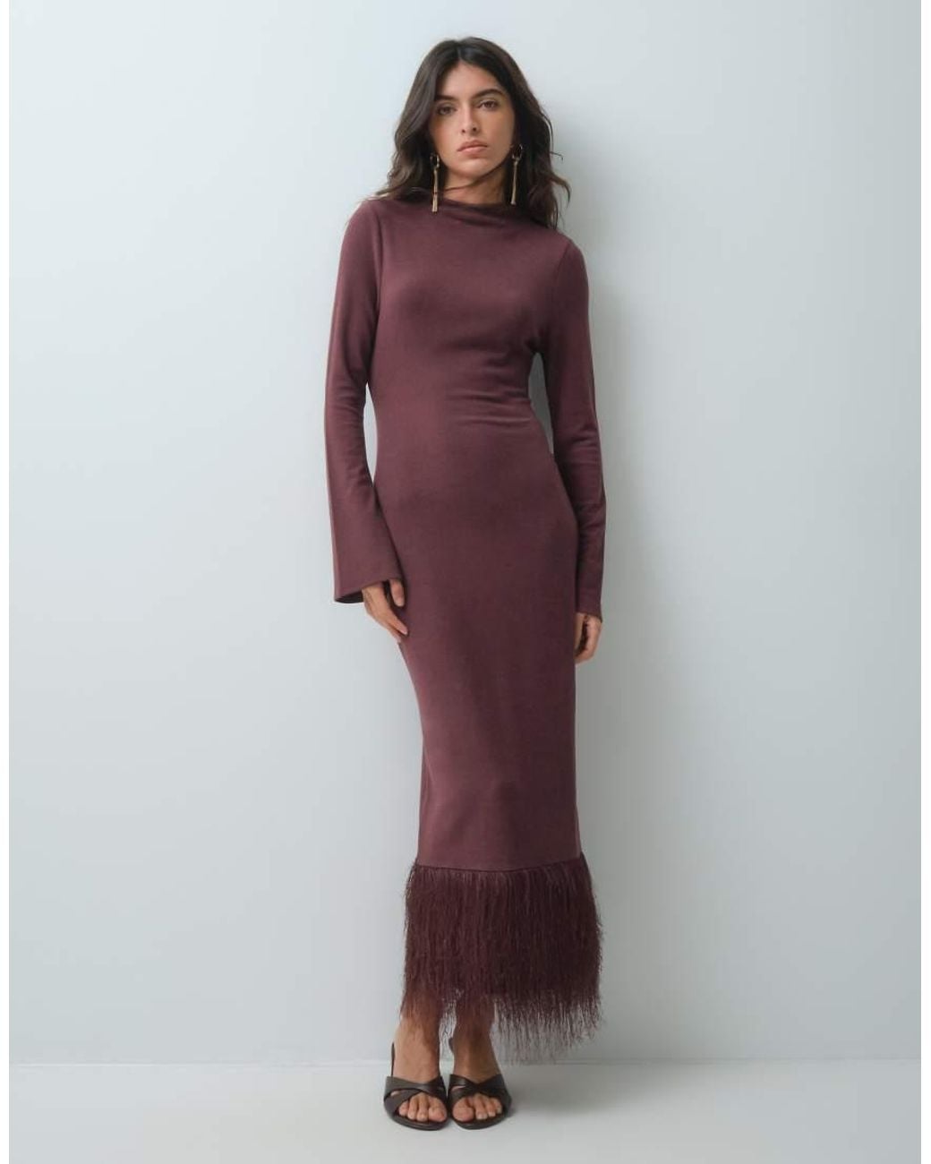 ASOS Purple Supersoft Fluffy Midi Dress