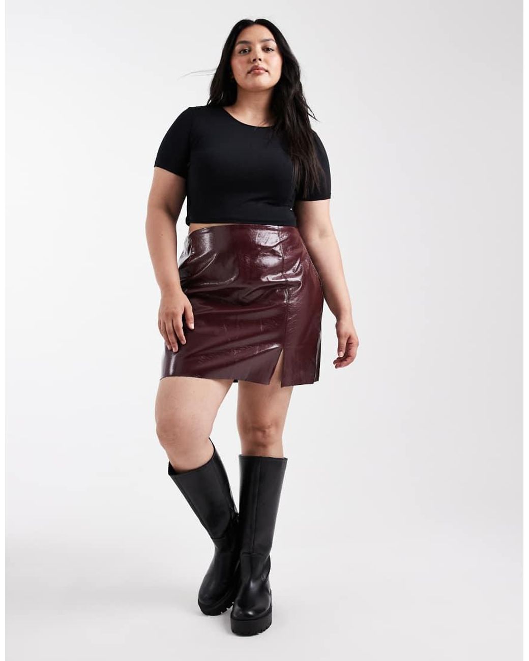 Vero Moda Black Vinyl Mini Skirt