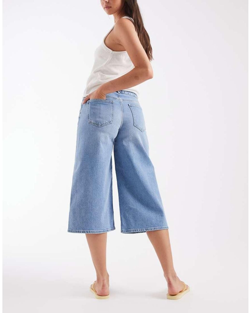 ASOS Blue Culotte Crop Jean
