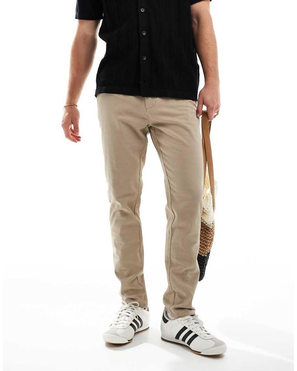 Only & Sons Black Slim Fit Chinos for men