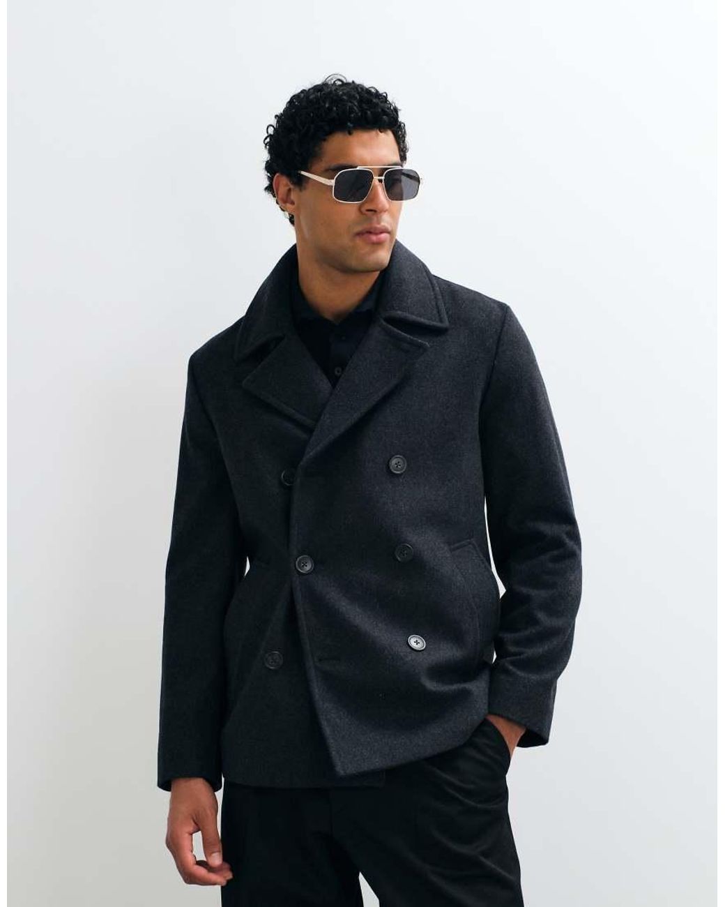Mango Blue Double Breasted Tailored Jacket for men