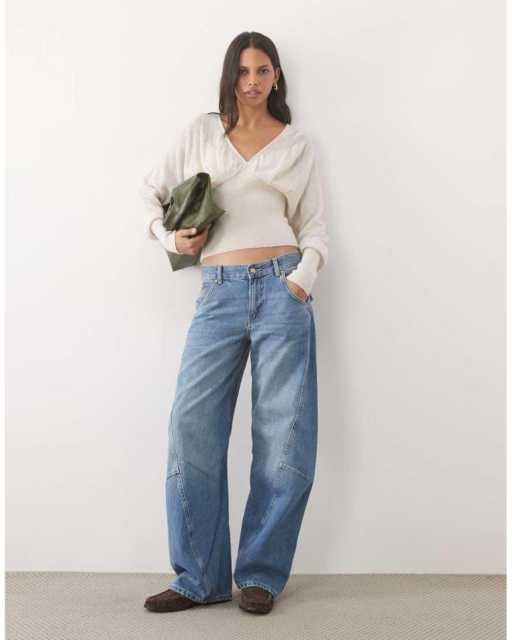 Cotton On Blue Feather V Knit Top