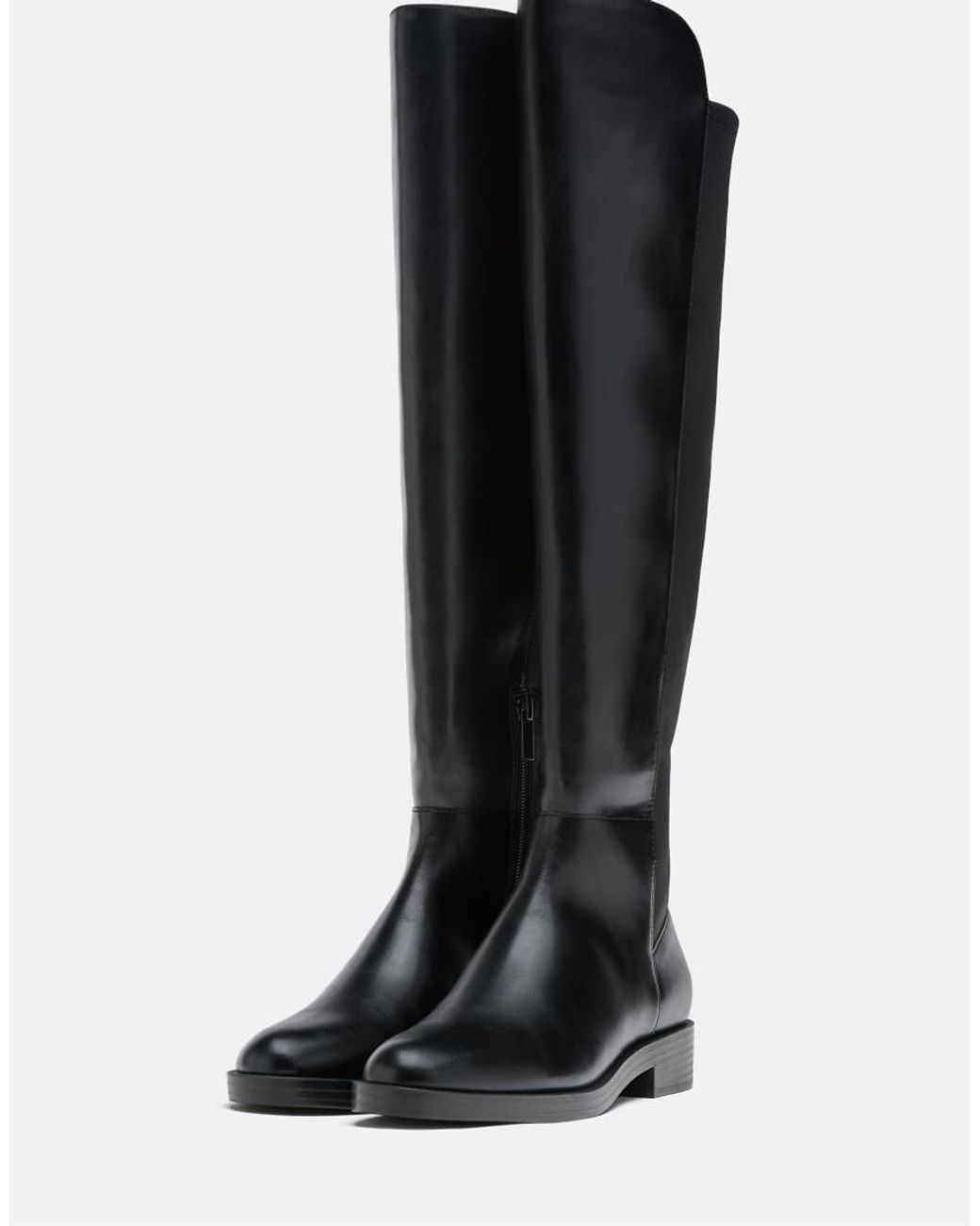Stradivarius Black Riding Over The Knee Boots