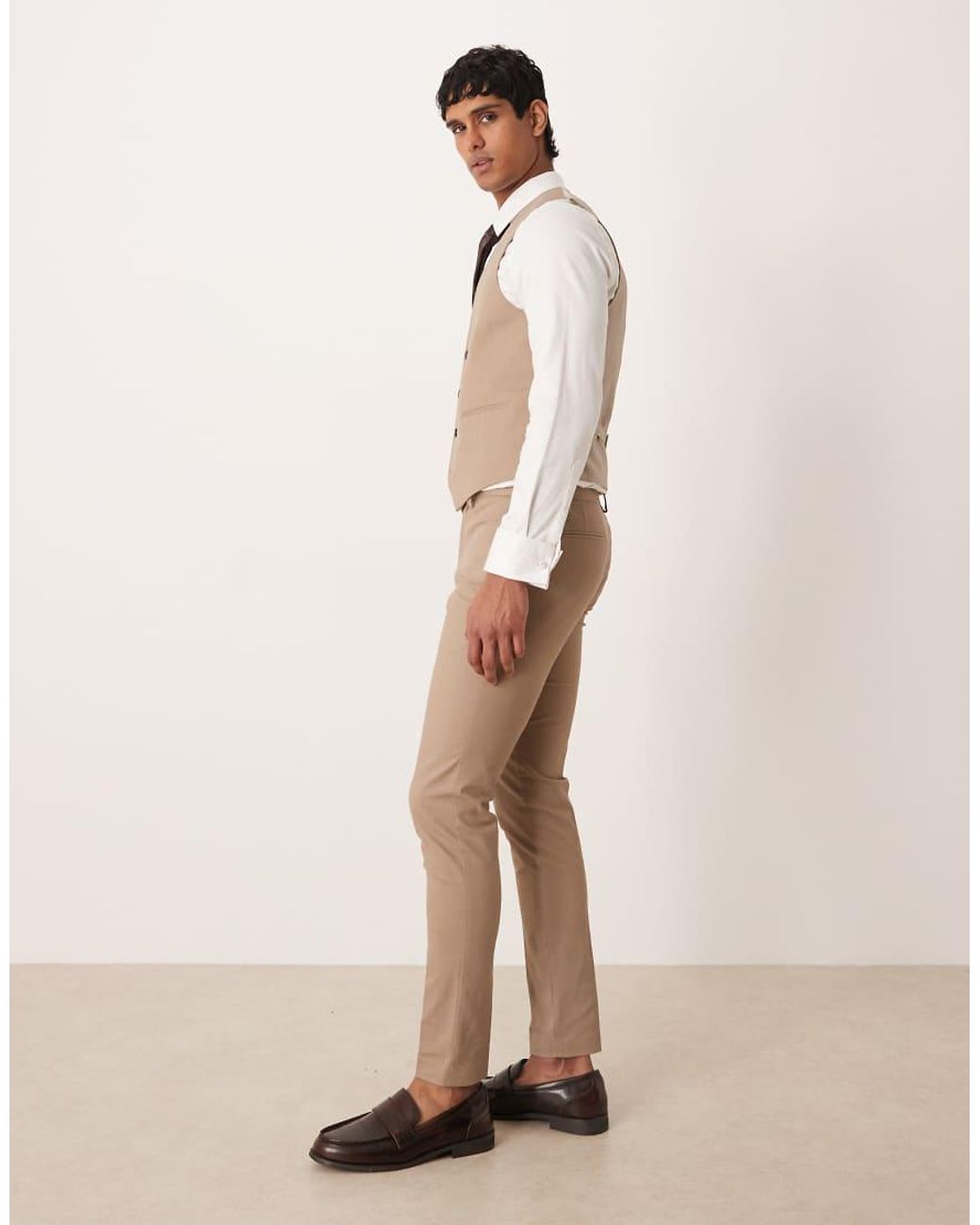 ASOS Natural Skinny Suit Trouser for men