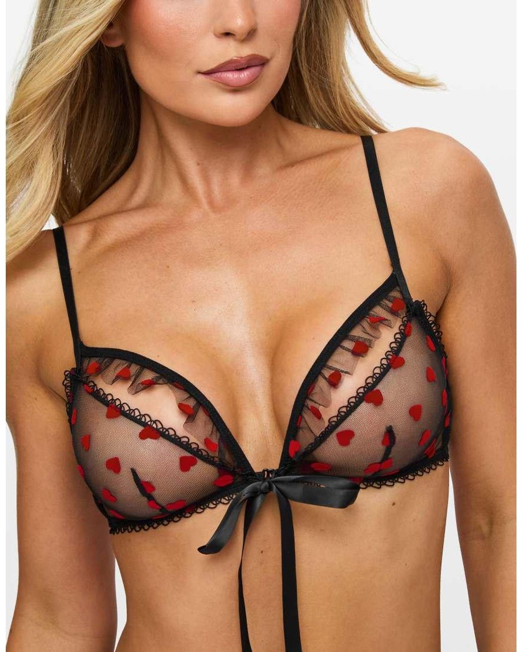 Ann Summers Black Queen Of Hearts Crotchless Set