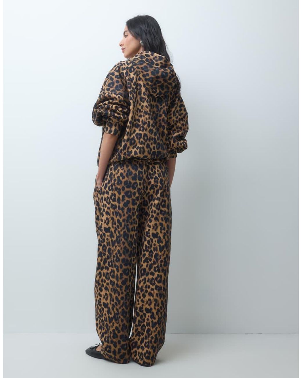 ASOS Brown Animal Leopard Print Barrel jogger Co-ord