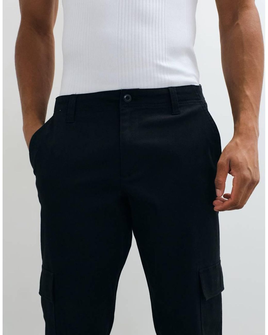 ASOS Gray Tapered Cargo Pants for men