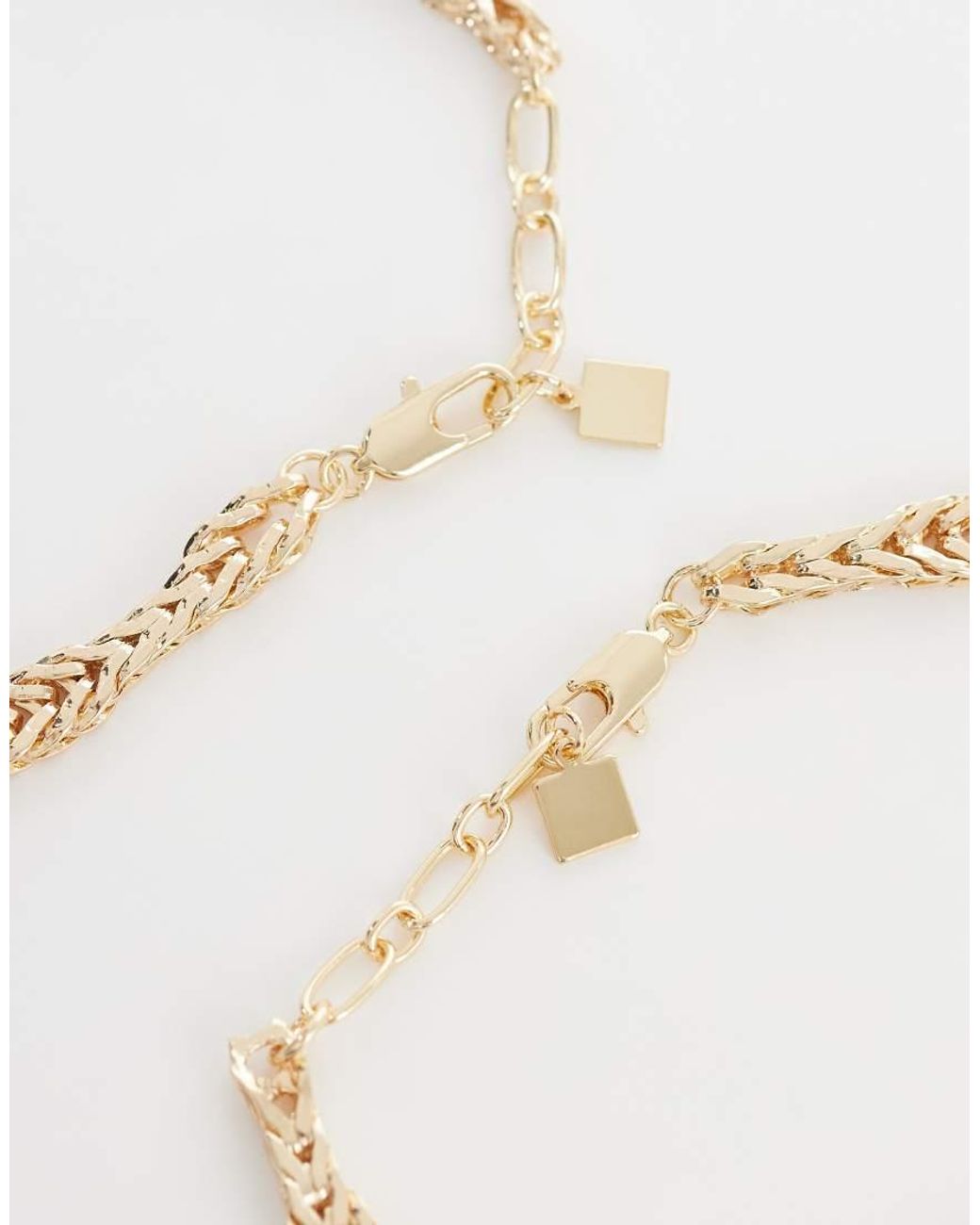 ASOS Metallic Mutli-pack Of Chunky Chain Bracelets