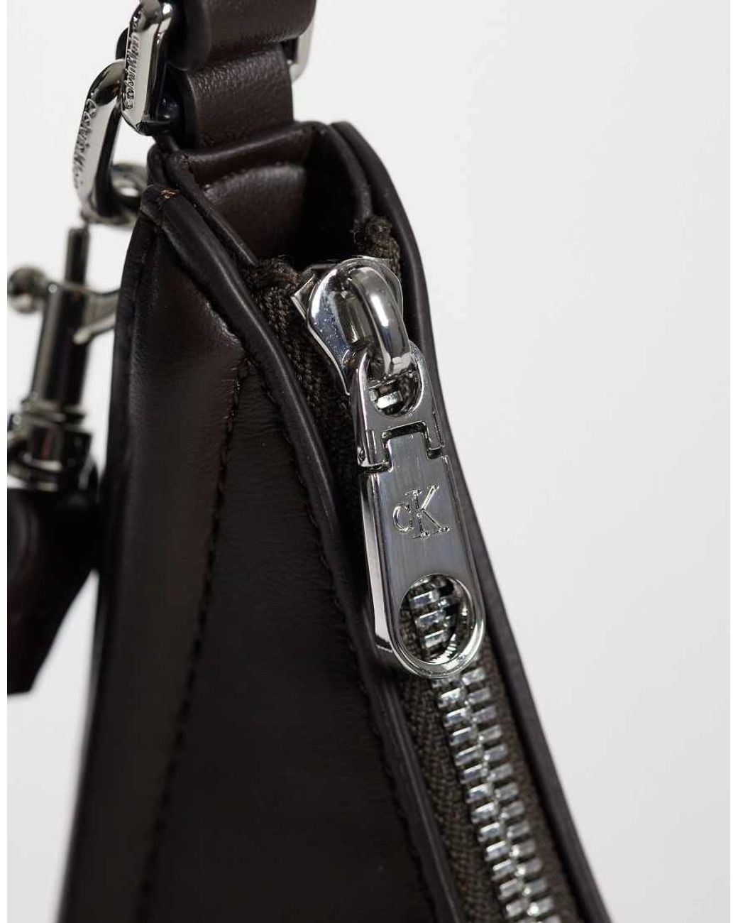 Calvin Klein Black Small Crescent Bag With Bold Logo