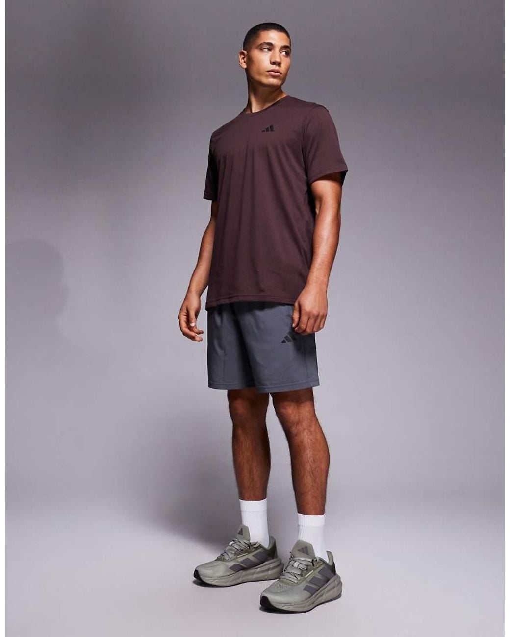 Adidas Originals Purple Adidas Training Essentials T-shirt for men