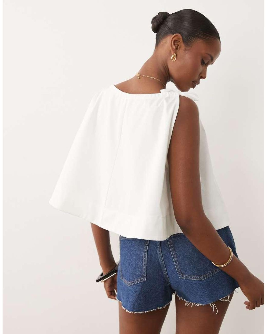 ASOS White Co-Ord Bonded Trapeze Halter Top