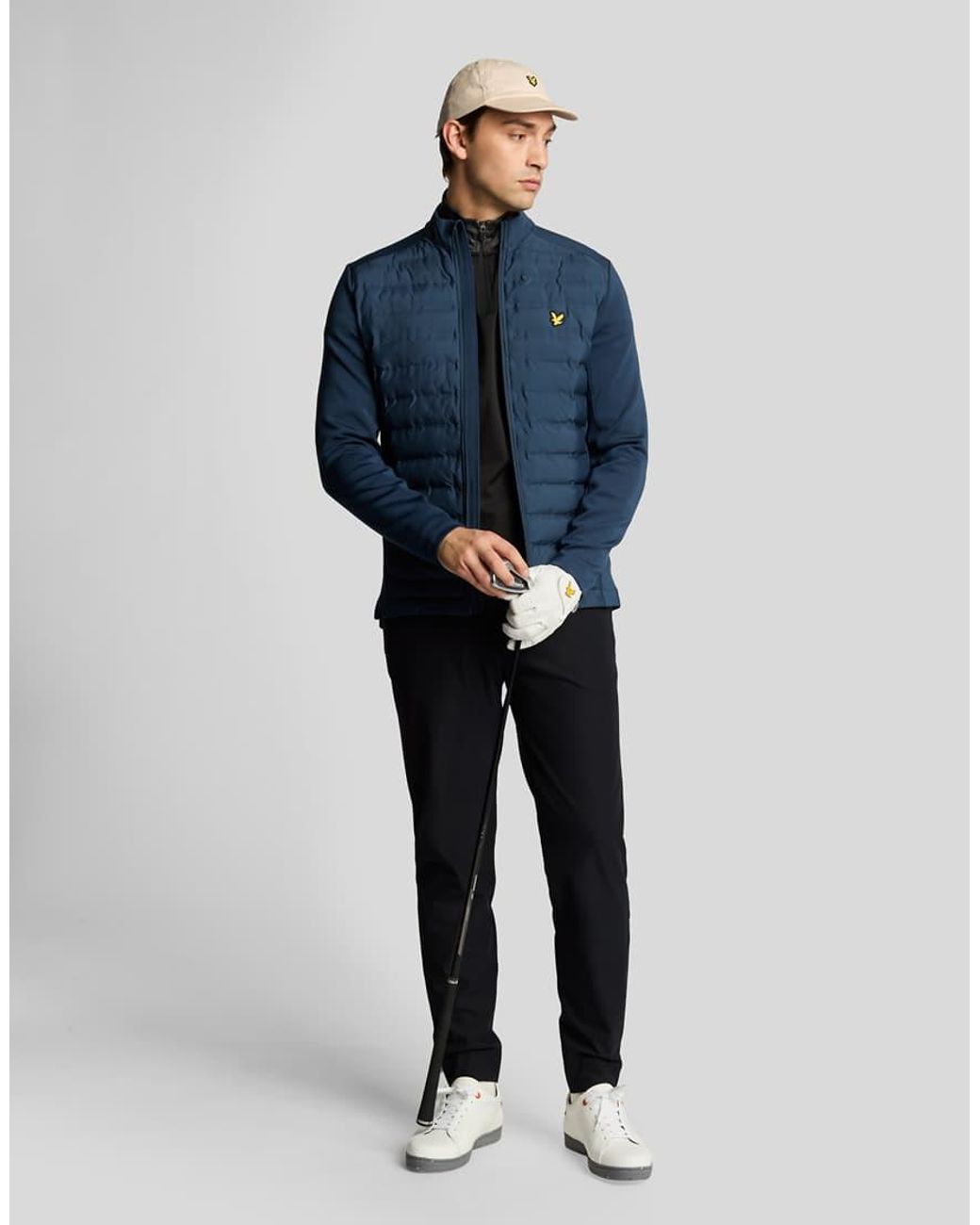 Lyle & Scott Blue Light Jackets Hybrid Quilted Full Zip Golf Jacket for men