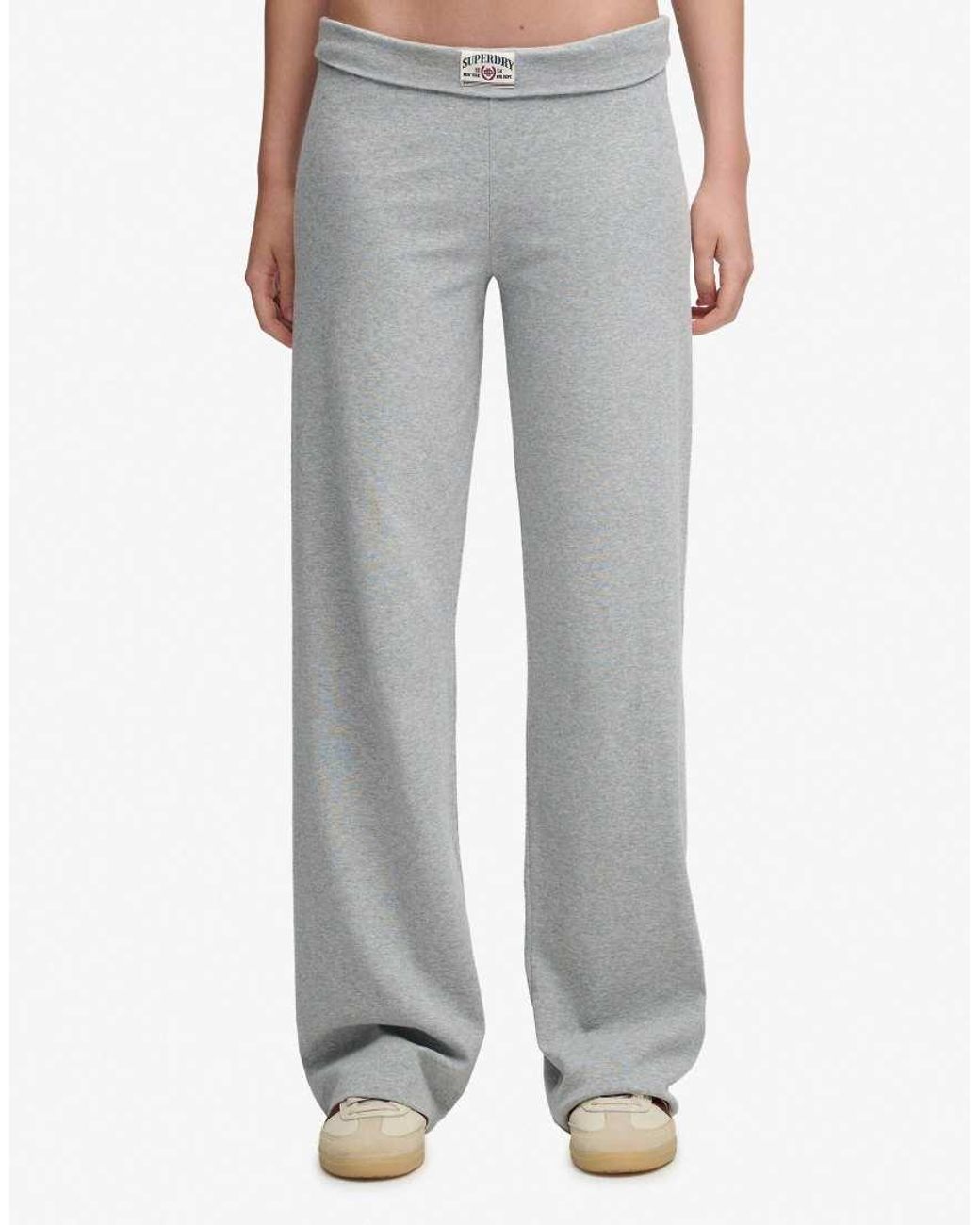 Superdry White Athletic Essentials Fold Over Joggers