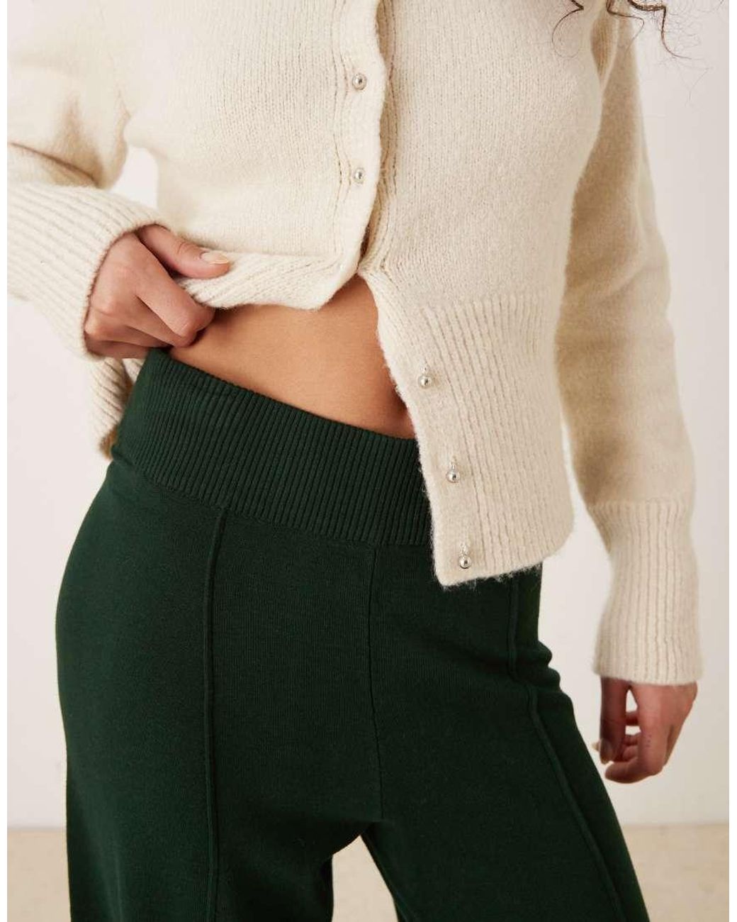 Mango Natural Knitted Pleat Front Trouser Co-ord