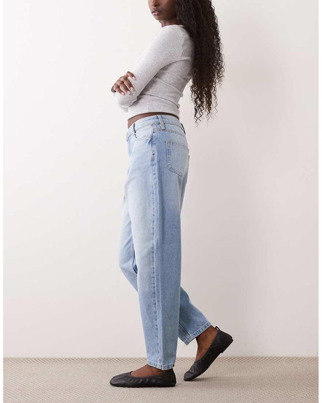 Nobody's Child Blue Putney Barrel Leg Jeans