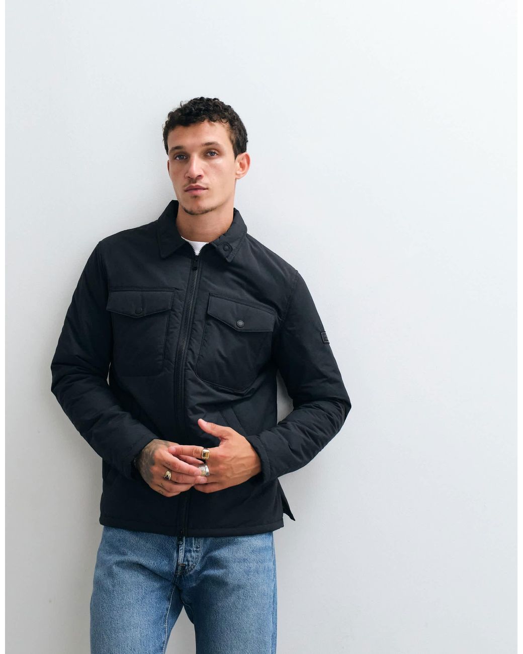 Barbour Gesteppte shacket in Black für Herren