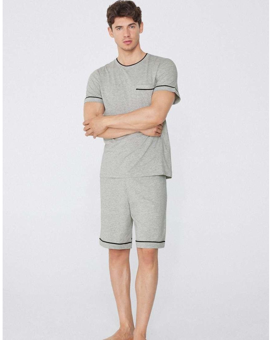 Tezenis White Short Pyjamas With Pocket for men