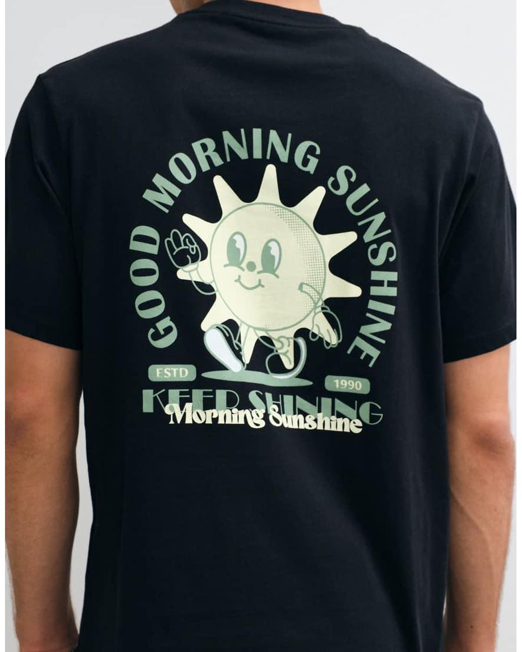 Jack & Jones Blue Cartoon Sun Back Print T-shirt for men