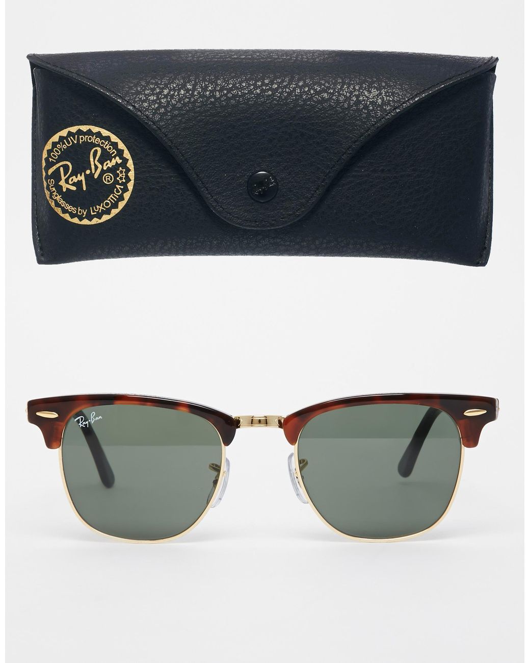 Ray Ban Clubmaster Sunglasses In Brown Lyst Ray Ban Clubmaster Sunglasses In Brown Lyst