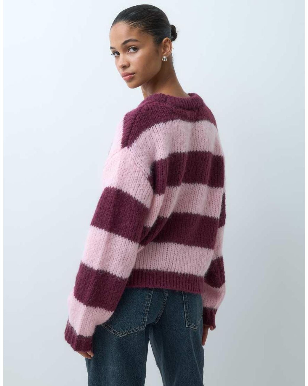 Pieces Pink Chunky Knitted Jumper