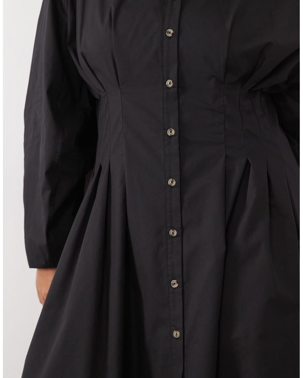 ASOS Black Asos Design Curve Cinched Detail Maxi Shirt Dress