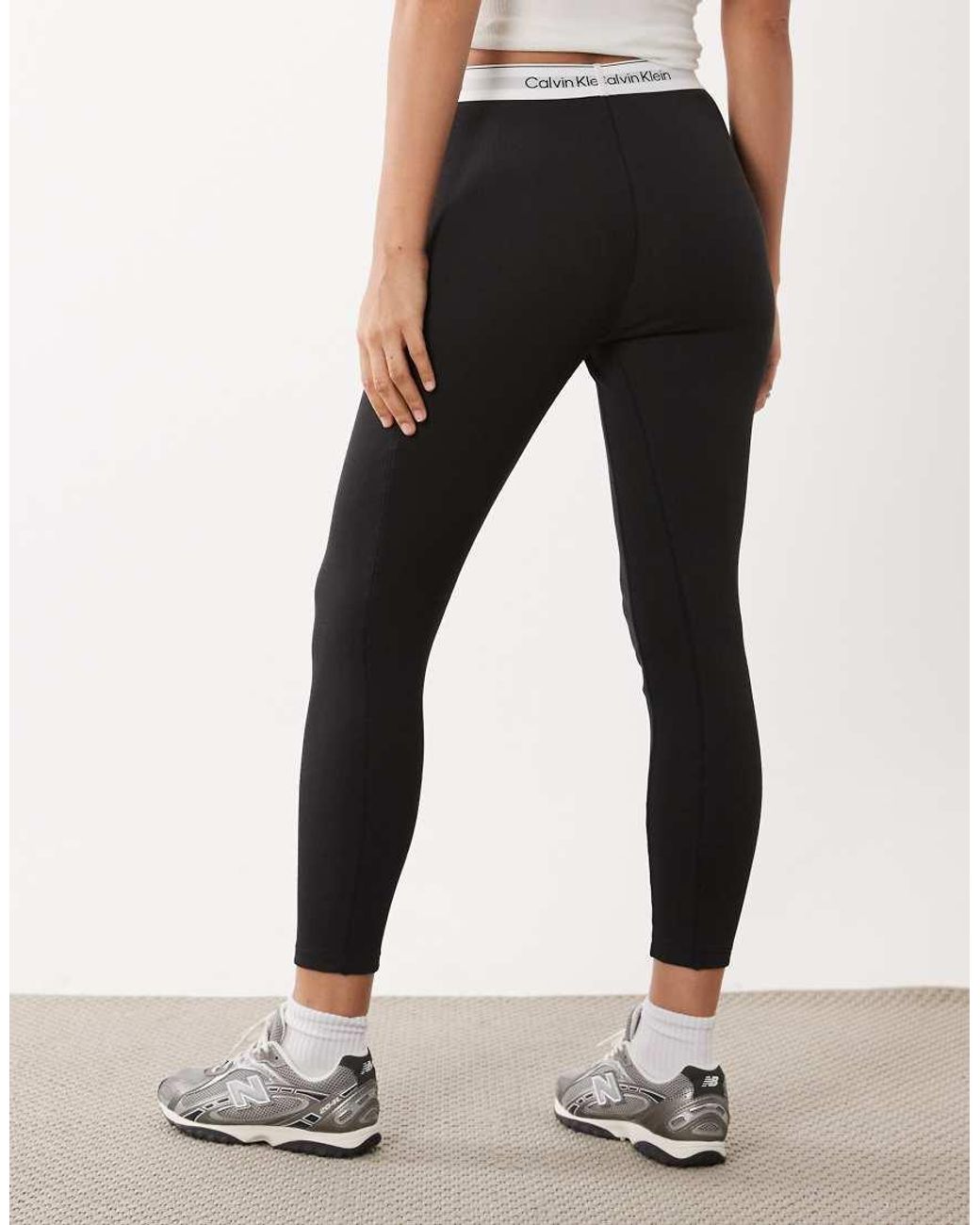 Calvin Klein White Ribbed leggings