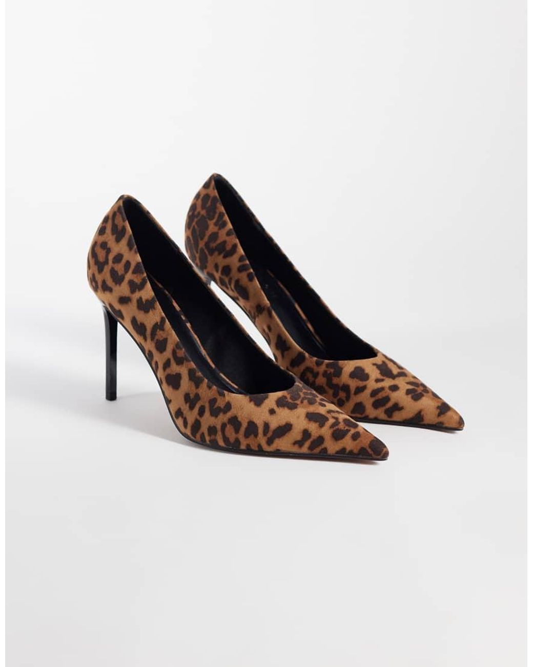ASOS Brown Wide Fit Prague Pointed Stiletto High Heel Court Shoes